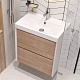 Velvex Тумба с раковиной Gesso 600-0-2 подвесная белая матовая/дуб сонома – картинка-18